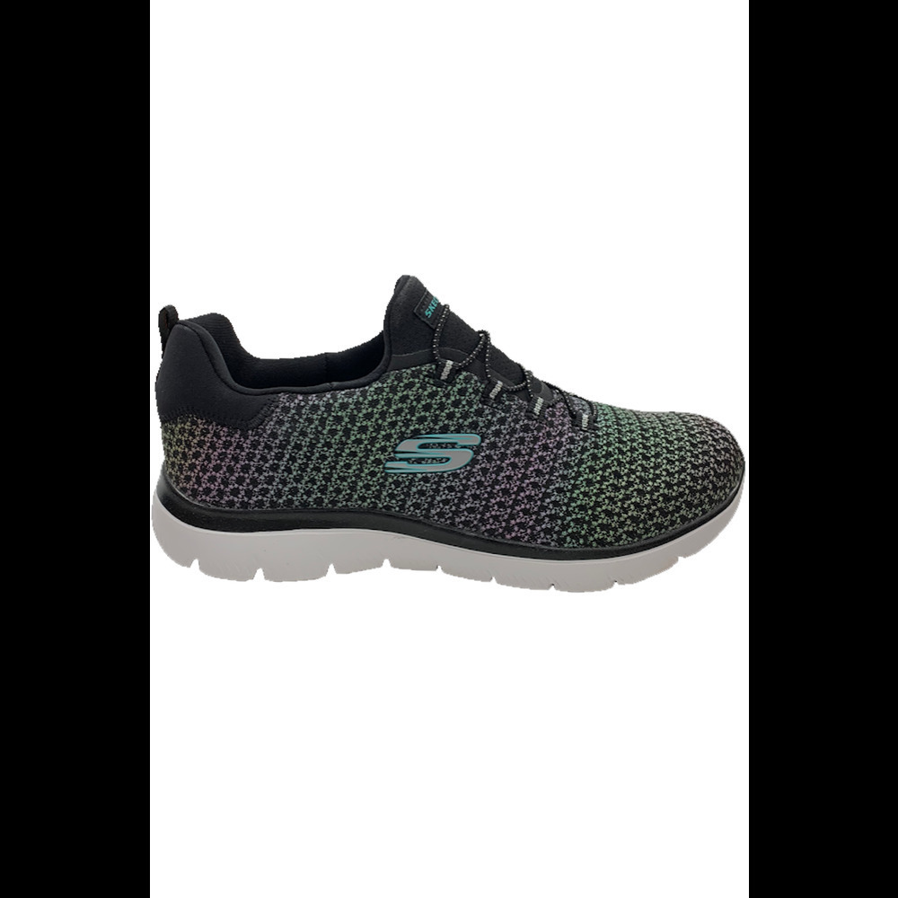 Skechers Summits Washable Mesh Bungee Sneakers Glowing Iris Black - Wide